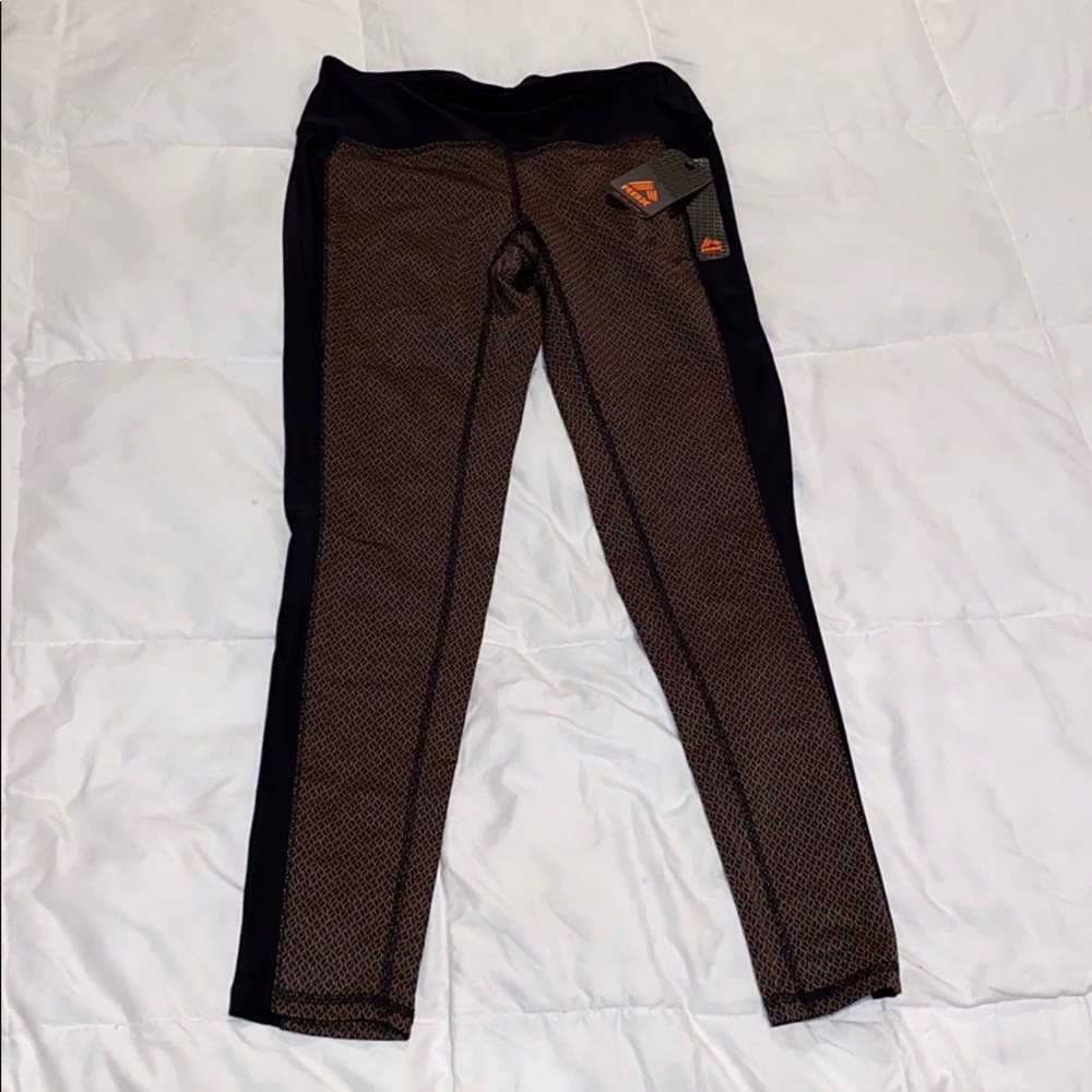 Reebok Black and Brown Leggings